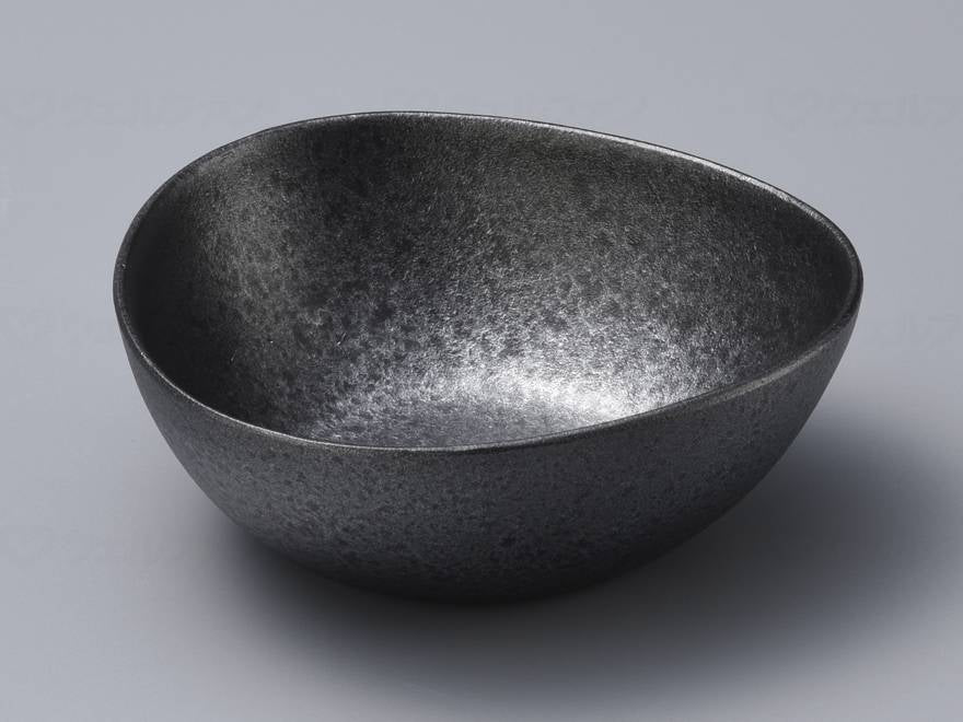 Tonami Shoten Musubi Bowl Black Glaze (Black) Large