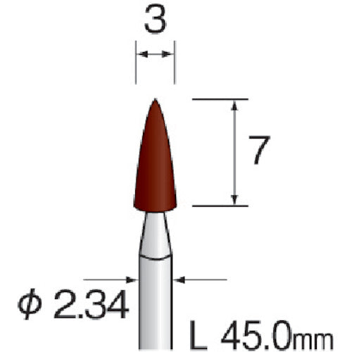 Ｍｉｎｉｍｏ　研磨用ゴム砥石　ＧＣ　ソフト＃１２０　φ３　（１０本入）　DB1101　1 PK