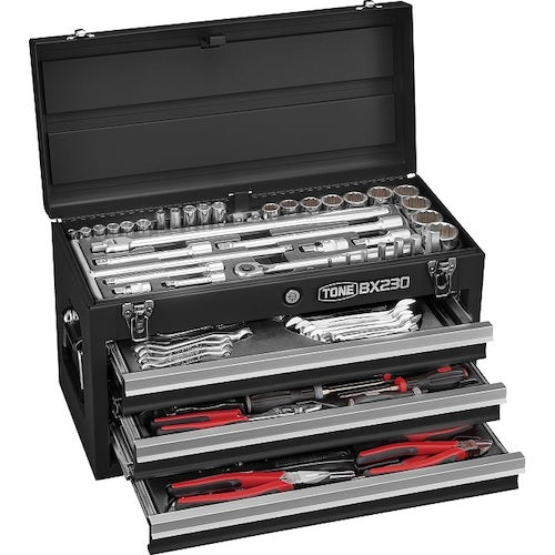 TONE 정비용 공구 세트 툴 세트 매트 블랙 간구 508×안길이 232×높이 302mm 87점 세트 삽입 각도 9.5, 12.7mm