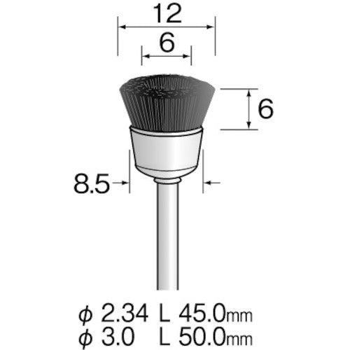 Minimo Hair Brush Cup Pig Hair Hard φ12 (10 pieces) FC1312 1 PK
