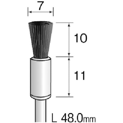 Ｍｉｎｉｍｏ　毛ブラシ　エンド　豚毛　ハード　φ７　（１０本入）　FC1504　1 PK