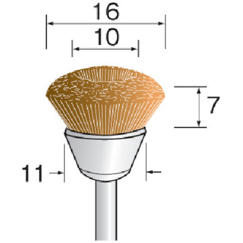 Ｍｉｎｉｍｏ　金属ブラシ　カップ　真鍮　φ１６　（１０本入）　FC4342　1 PK