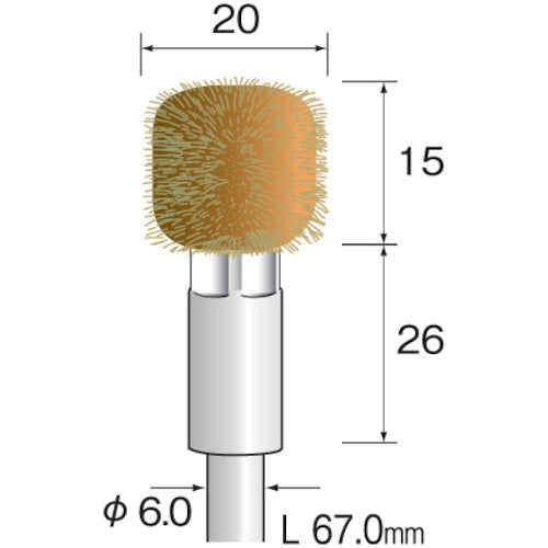 Minimo Metal Brush, Irregular Shape, Brass, Φ20, FC4831, 1 PK
