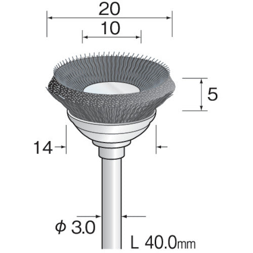 Minimo Metal Brush Bevel Steel φ20 (3 pieces) FC4901 1 PK