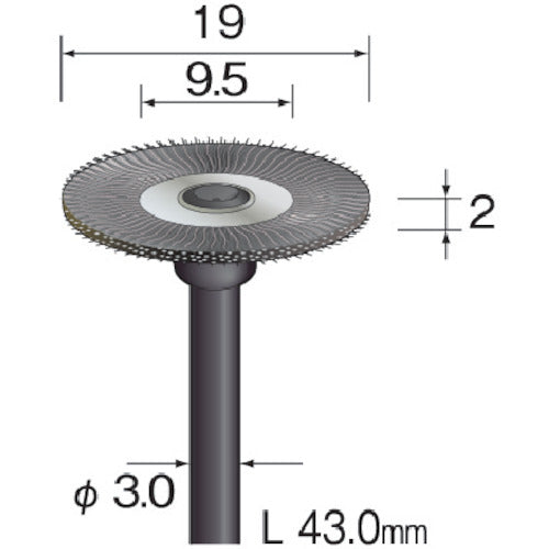 Ｍｉｎｉｍｏ　ハイスピードステンレスブラシ　ホイール　φ１９　（３本入）　FD1011　1 PK