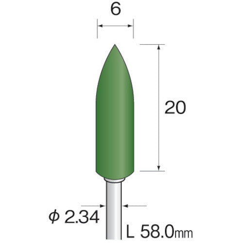 Minimo Green Felt Buff Φ6 (5 pieces) GA4051 1 PK
