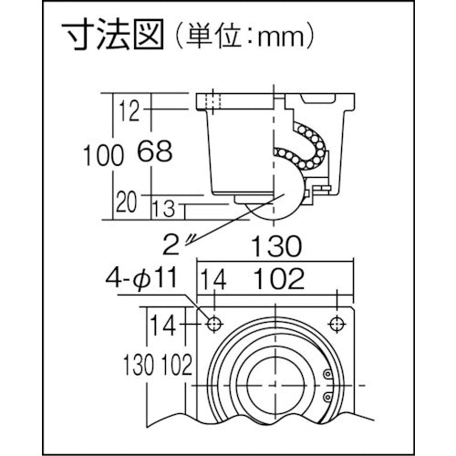 ＩＳＢ　下向用ボールキャスター　イグチベアー　ＩＫ−５１　スチール製　IK-51　1 個