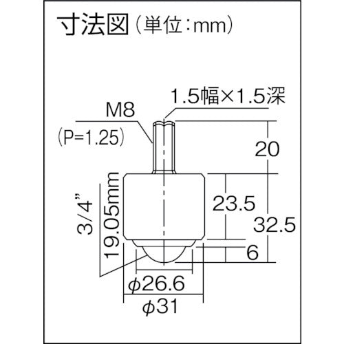 ＦＲＥＥＢＥＡＲ　ボールキャスター　フリーベア　切削加工品下向き用　スチール製　Ｃ−６Ｄ　C-6D　1 個