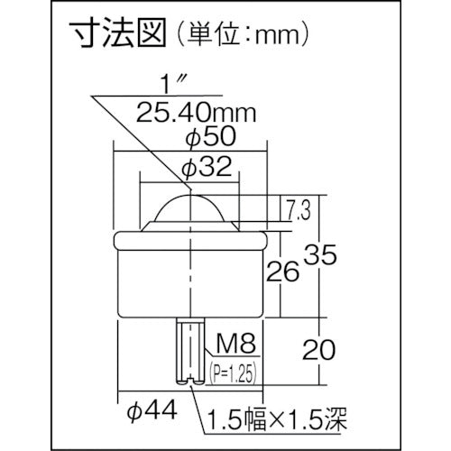 ＦＲＥＥＢＥＡＲ　ボールキャスター　フリーベア　プレス成型品上向き用　スチール製　Ｃ−８Ｂ　C-8B　1 個