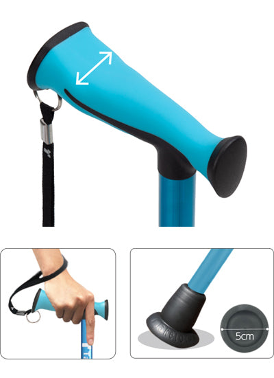 Bamboo walking stick wide / 104986 Green 1 piece