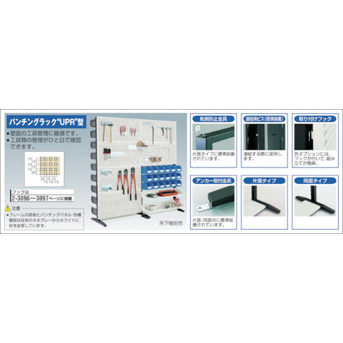 ＴＲＵＳＣＯ　ＵＰＲ型パンチングラック　棚板２段付　UPR-3002　1 台