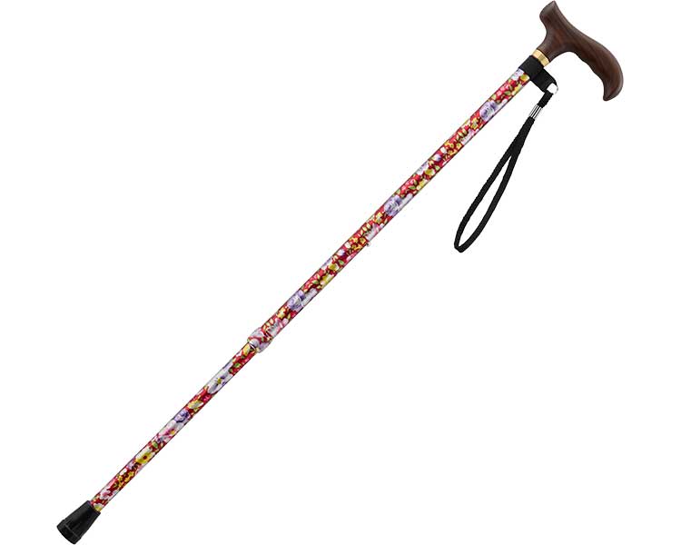 Kaien-tai Smile Stick, Retractable Type, Slim / CX-07028, Red Flower Pattern, 1 Stick