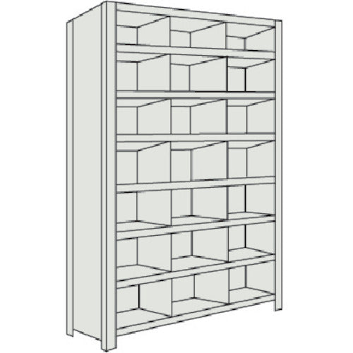 TRUSCO Steel Rack Lightweight Shelf with Vertical Dividers W875 x D300 x H1800 3 Rows 7 Tiers Neo Gray 63V-38 1 Unit