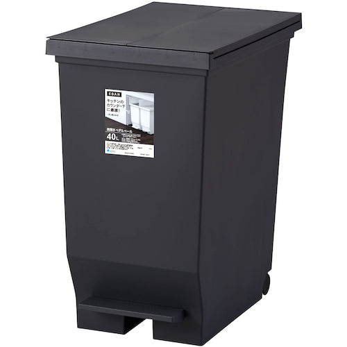 ＡＳＶＥＬ　エバン　両開きペダルペール４０Ｌ　ブラック　630477　1 個