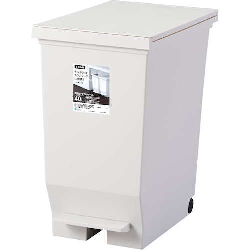 ＡＳＶＥＬ　エバン　両開きペダルペール４０Ｌ　ホワイト　630491　1 個