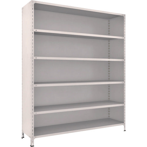 ＴＲＵＳＣＯ　スチールラック　軽量棚背板・側板付　Ｗ１８００ＸＤ４５０Ｘ２１００　６段　ネオグレー　76X-26　1 台