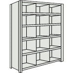 TRUSCO Steel Rack Lightweight Shelf with Vertical Dividers W875 x D300 x 1500 3 Rows x 5 Tiers Neo Gray 53V-36 1 Unit