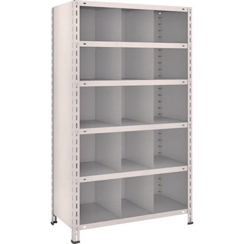 TRUSCO Steel Rack Lightweight Shelf with Vertical Dividers W875 x D450 x 1500 3 Rows x 5 Tiers Neo Gray 53X-36 1 Unit