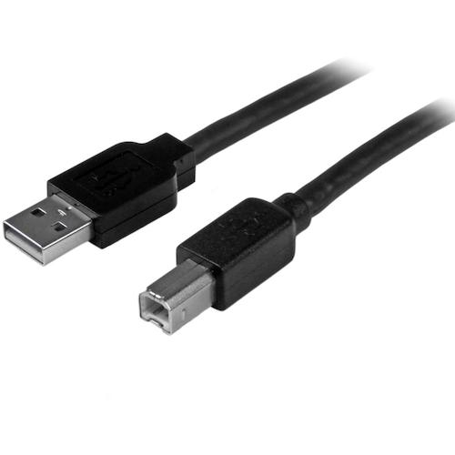 StarTech USB Cable / A-B / 15m / USB 2.0 / 480Mbps / Male-Male / Black USB2HAB50AC 1 box