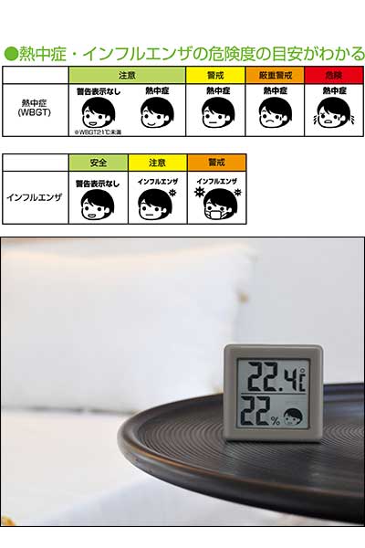 小さいデジタル温湿度計 / O-420DG　ダークグレー　1 個