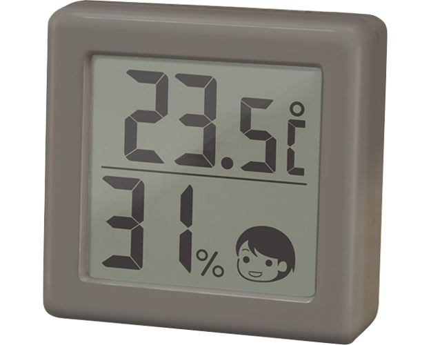 小さいデジタル温湿度計 / O-420DG　ダークグレー　1 個