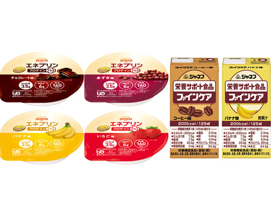 Nisshin Oillio x Kewpie 12-day nutritional supplement set / Enepurin Protein Plus 4 types x 6 bottles, Fine Care 2 types x 6 bottles 1 set