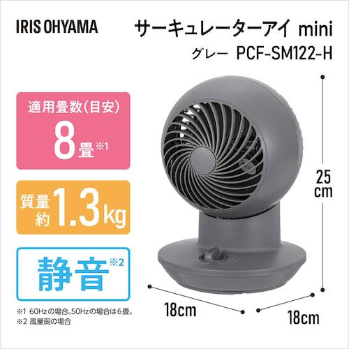 ＩＲＩＳ　２９６６４４　サーキュレーターアイ　ｍｉｎｉ　グレー　PCF-SM122-H　1 台