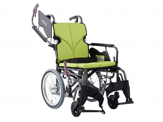 カワムラサイクルﾓﾀﾞﾝBstyle 介助用 16ｲﾝﾁ中・高床 若葉色（No．85） 座幅38-前座43cm