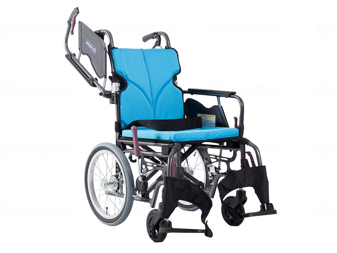 カワムラサイクルﾓﾀﾞﾝBstyle 介助用 16ｲﾝﾁ中・高床 ﾗｲﾄﾌﾞﾙｰ（NO.83） 座幅38-前座43cm