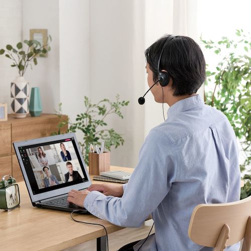 ELECOM 유선 헤드셋 양귀 오버헤드 소형 USB-A 1.8m 블랙 HS-HP01SUBK 1개