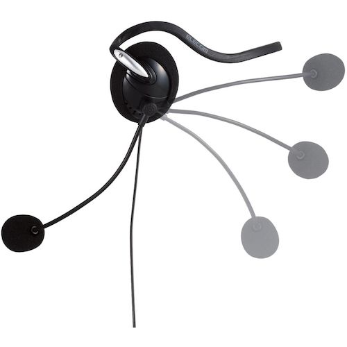 ELECOM 유선 헤드셋 양귀 넥 밴드 USB-A 1.8m 블랙 HS-NB03SUBK 1개