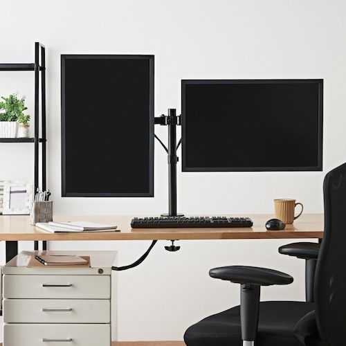 ELECOM Monitor Arm Display Arm Double Arm Long Black DPA-DL03BK 1 Unit