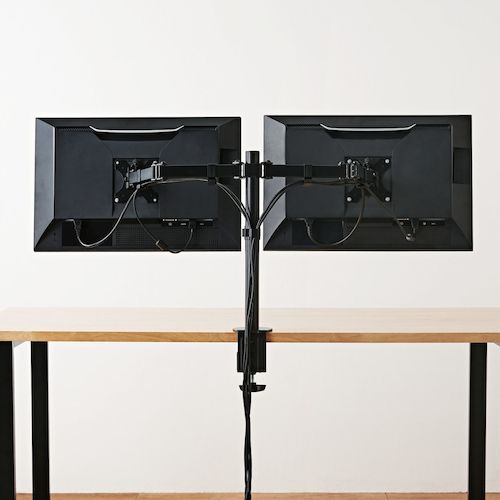 ELECOM Monitor Arm Display Arm Double Arm Long Black DPA-DL03BK 1 Unit
