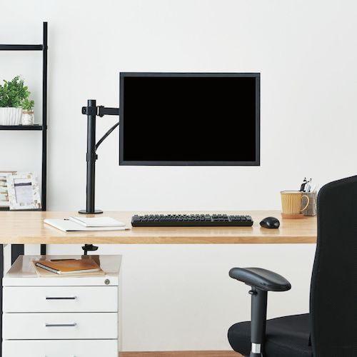 ELECOM 모니터 암 디스플레이 암 싱글 암 롱 블랙 DPA-SL03BK 1대