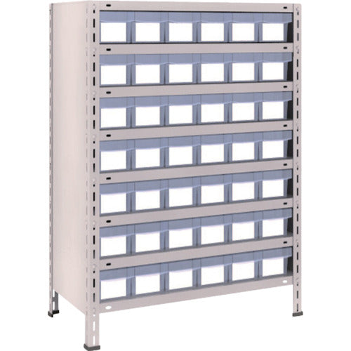 TRUSCO 스틸 랙 경량 선반 875X450X1200 수지 인출 투명 소X42 네오 그레이 43X-808C7 1대