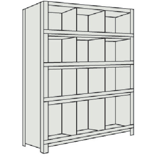 TRUSCCO 스틸 랙 경량 선반 세로 칸막이 전 부착 W875×D300×H1800 3열 4단 네오그레이 63V-55 1대