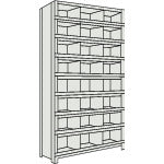 TRUSCO Steel Lightweight Bolt-type Shelf with Vertical Dividers and Front Stops W875 x D300 x H2100 3 Rows x 8 Tiers Neo Gray 73V-59 1 Unit