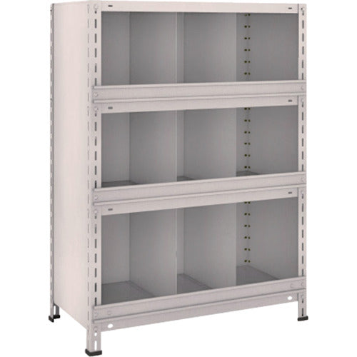 TRUSCO Steel Rack Lightweight Shelf with Vertical Divider Front Stop 875 x 450 x 1200 3 Rows x 3 Tiers Neo Gray 43X-54 1 Unit