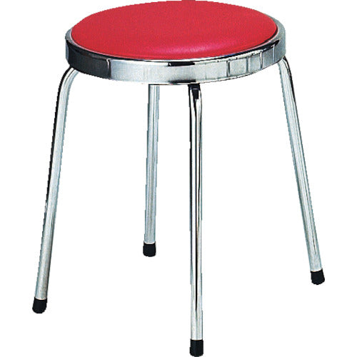 NORITZ Swivel Stool with Vinyl Sheet, Red, T-691C, 1 Piece