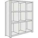 TRUSCO Steel Rack Lightweight Shelf with Vertical Dividers W875 x D300 x 1200 3 Rows x 3 Tiers Neo Gray 43V-34 1 Unit