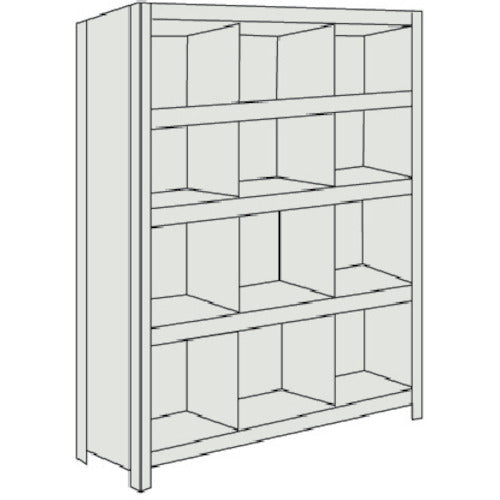 TRUSCO Steel Rack Lightweight Shelf with Vertical Dividers W875 x D300 x 1200 3 Rows x 4 Tiers Neo Gray 43V-35 1 Unit