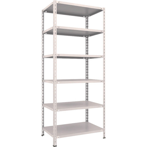 TRUSCO Steel Rack Lightweight Shelf, Middle Shelf Boltless Type, 875 x 600 x 2100, 6 Tiers, Neo Gray, L73W-16, 1 Unit