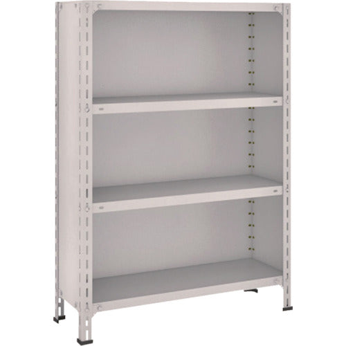 TRUSCO Steel Rack Lightweight Shelf with Back and Side Panels W875 x D300 x H1200 4 Tiers Neo Gray 43V-24 1 Unit