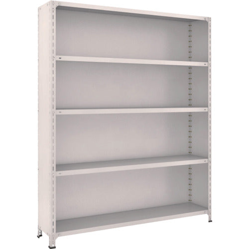 ＴＲＵＳＣＯ　スチールラック　軽量棚背板・側板付　Ｗ１５００ＸＤ３００Ｘ１８００　５段　ネオグレー　65V-25　1 台