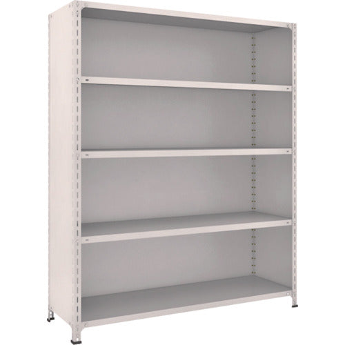 ＴＲＵＳＣＯ　スチールラック　軽量棚背板・側板付　Ｗ１５００Ｘ４５０ＸＨ１８００　５段　ネオグレー　65X-25　1 台