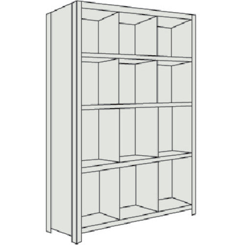 TRUSCO Steel Rack Lightweight Shelf with Vertical Dividers W875 x D300 x H1800 3 Rows x 4 Tiers Neo Gray 63V-35 1 Unit