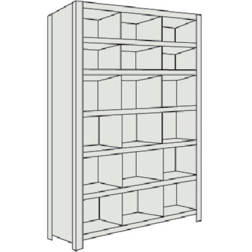 TRUSCO Steel Rack Lightweight Shelf with Vertical Dividers W875 x D300 x H1800 3 Rows 6 Tiers Neo Gray 63V-37 1 Unit