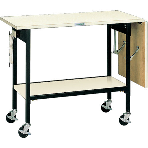 ＴＲＵＳＣＯ　小型作業台　折畳み天板付キャリー　９００（１３５０）×４５０×Ｈ７３０　S-6　1 台