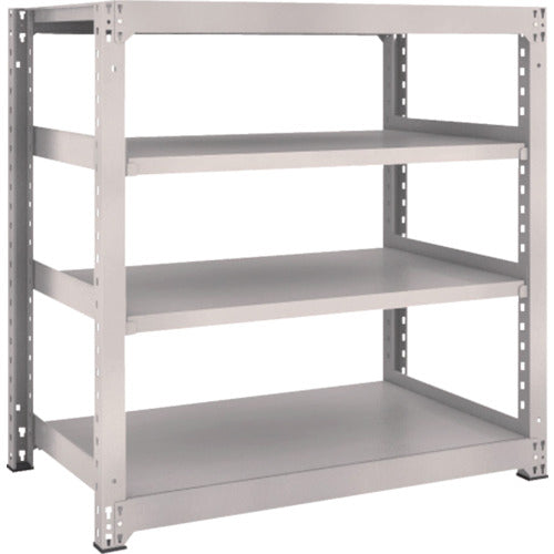 TRUSCO Steel Rack M3 Medium Duty Shelf 1200 x 721 x H1200 4 Tiers Single Unit Neo Gray M3-4474 1 S