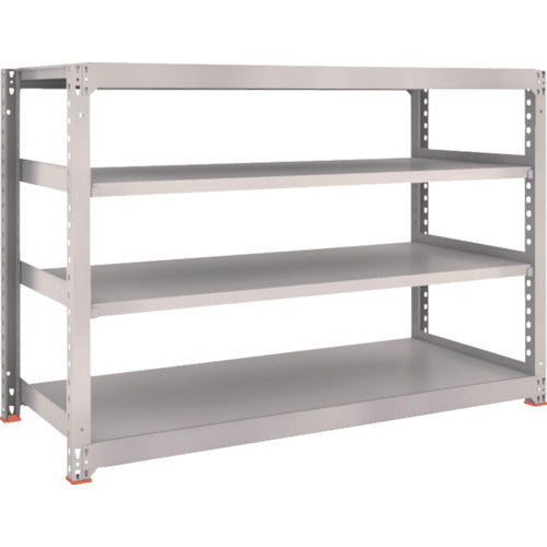 TRUSCO Steel Rack M3 Medium Duty Shelf 1800 x 721 x H1200 4 Tiers Single Unit Neo Gray M3-4674 1 S